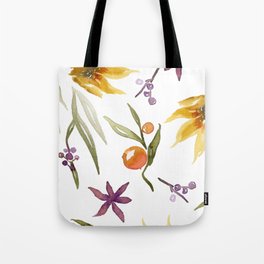 Flowers and Oranges Tote Bag