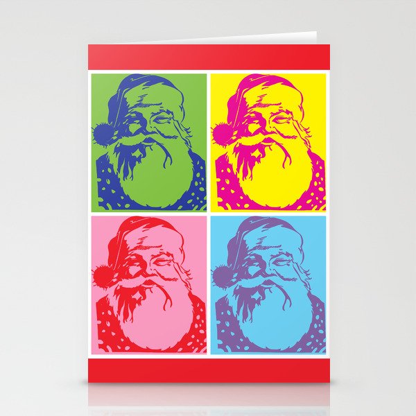 Santa Pop art Merry Christmas Stationery Cards