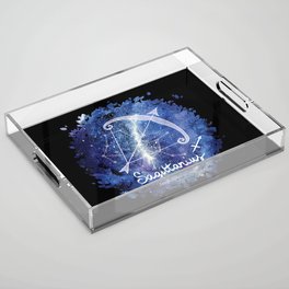 Sagittarius Zodiac sign in a nebula Acrylic Tray