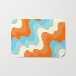 Vintage Summer Palette Mid-Century Minimalist Waves Abstract Art Bath Mat