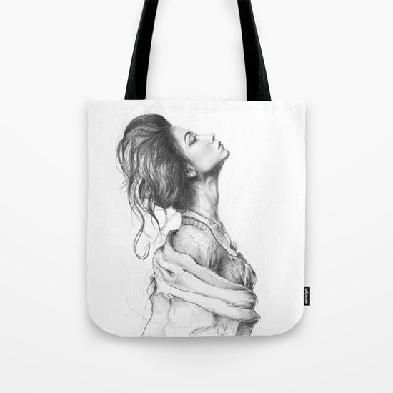 Pretty Lady Illustration Woman Portrait Beauty Tote Bag