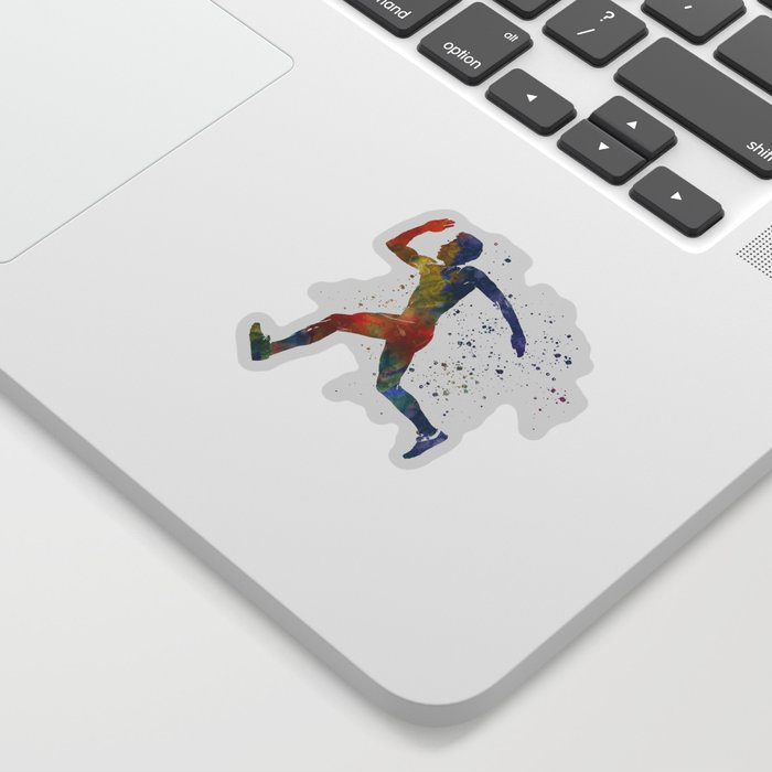athlete runner in watercolor Sticker