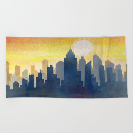 City Heat Wave Beach Towel