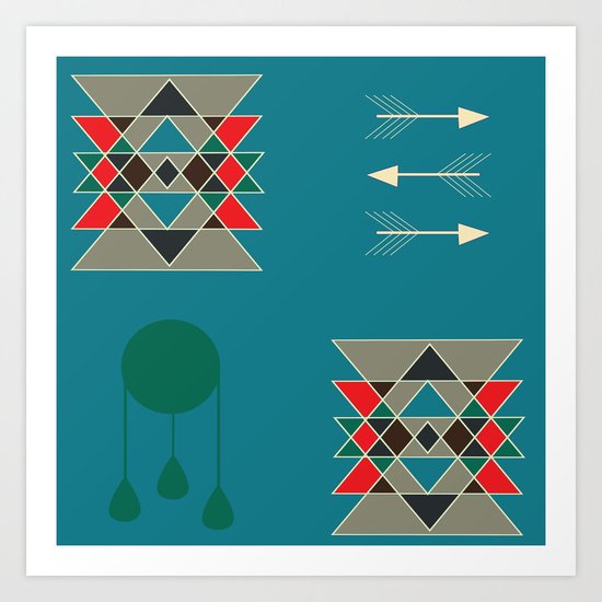 dreamcatcher blue Art Print
