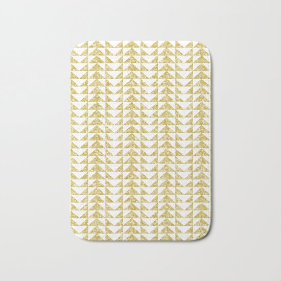 Gold geometric pattern Bath Mat