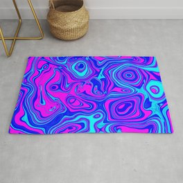 Liquid Color Pink and Blue Rug