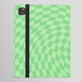 Retro Sage Green Twisted Checker Swirl iPad Folio Case