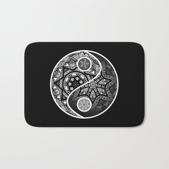 Yin Yang Zentangle Bath Mat