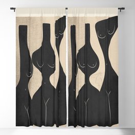 Modern Abstract Woman Body Vases 09 Blackout Curtain