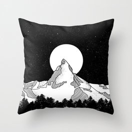 Matterhorn Black and White Throw Pillow