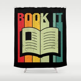 Book It Vintage Bookworm Shower Curtain