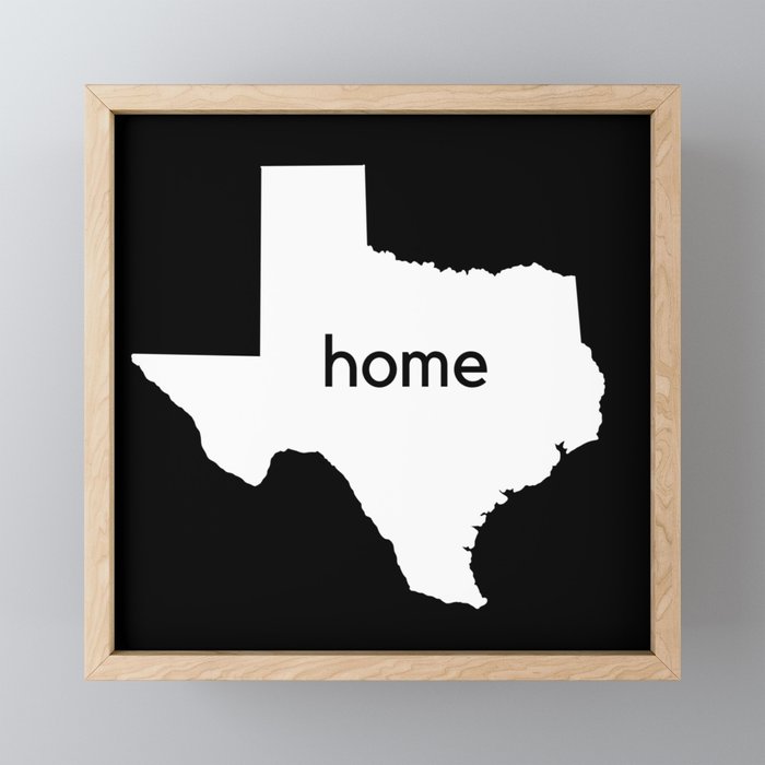 Texas Home State Map Gifts Framed Mini Art Print