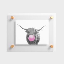 Bubblegum Highland Cow Floating Acrylic Print