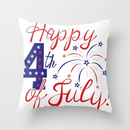 Fourth of July background - American Independence Day. 4th of July typographic design USA Throw Pillow