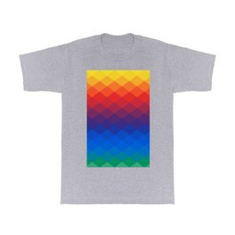 Polygonal Rainbow T Shirt | Polygonal, Minimalistic, Decorative, Rainbow, Vintage, Gradient, Graphicdesign, Illustration, Pattern, Summer 