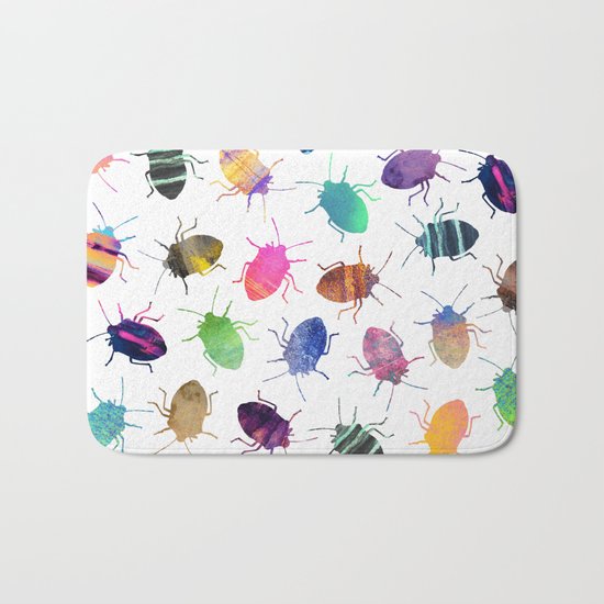 Pretty Bugs Pattern Bath Mat