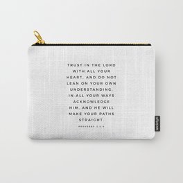 Proverbs 3:5-6 Bible Verse Trust In The Lord With All Your Heart Scripture Christian Wall Decor Carry-All Pouch