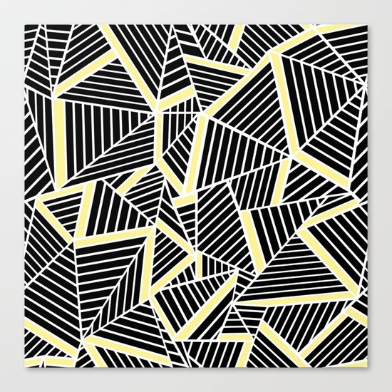 Ab Lines With Yellow Canvas Print