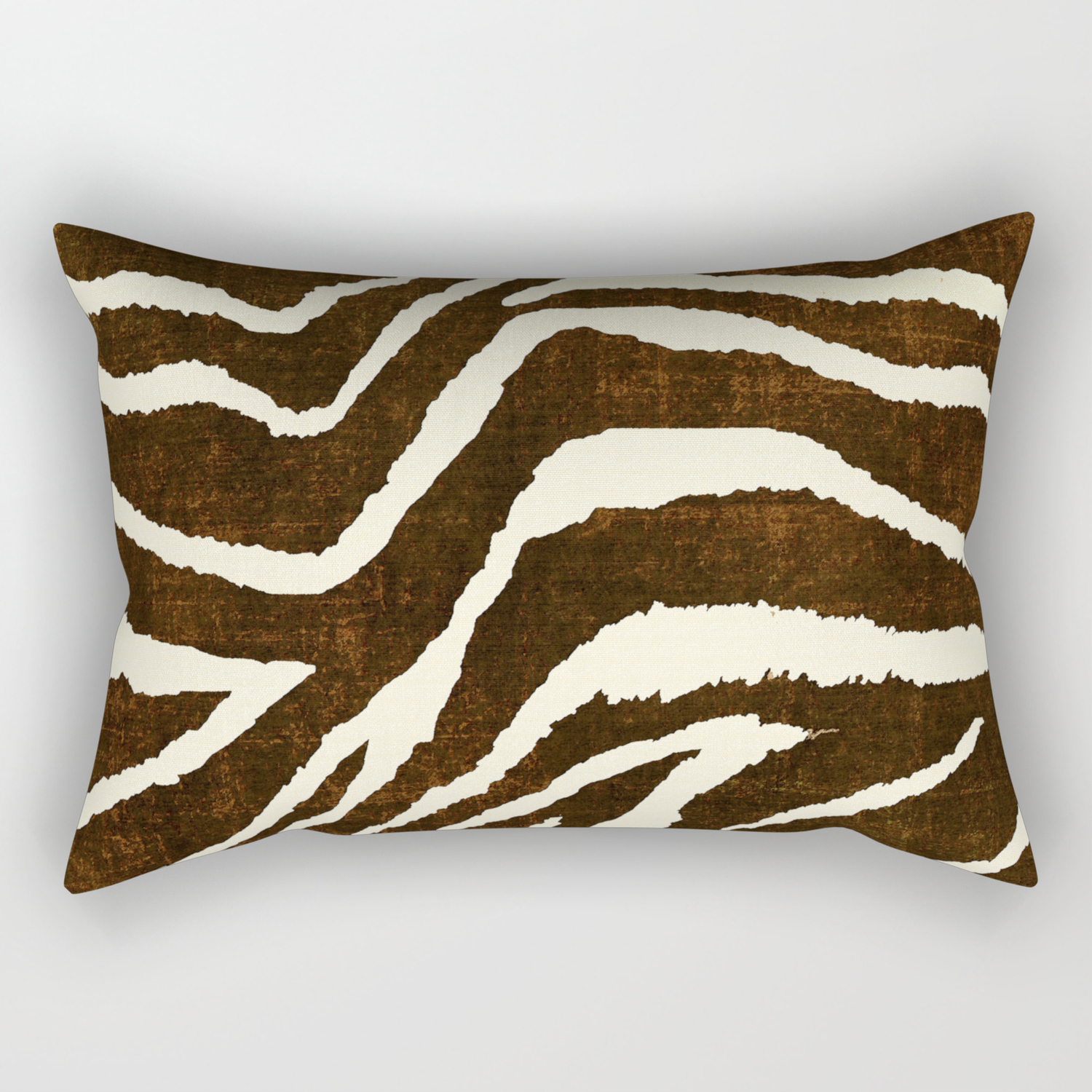 Animal Print Zebra In Winter 2 Brown And Beige Rectangular Pillow By Saundramyles Society6