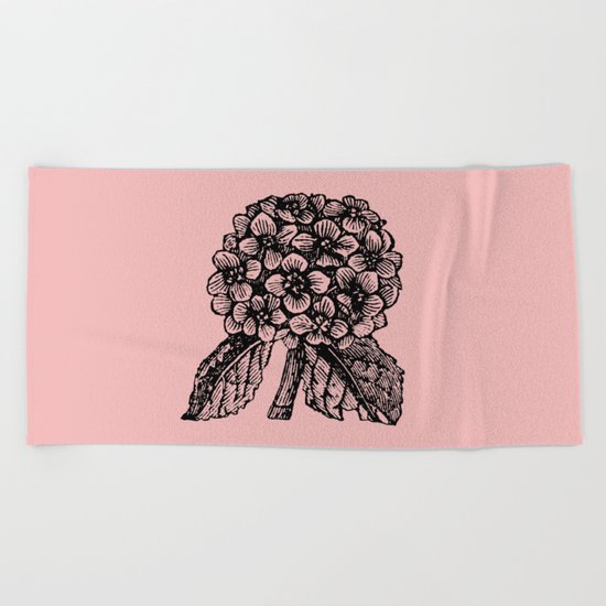 Pink Hydrangea Beach Towel