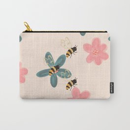 bee attack on flowers Carry-All Pouch