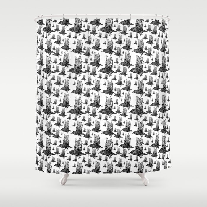 Flock of Starlings / Murmuration Shower Curtain