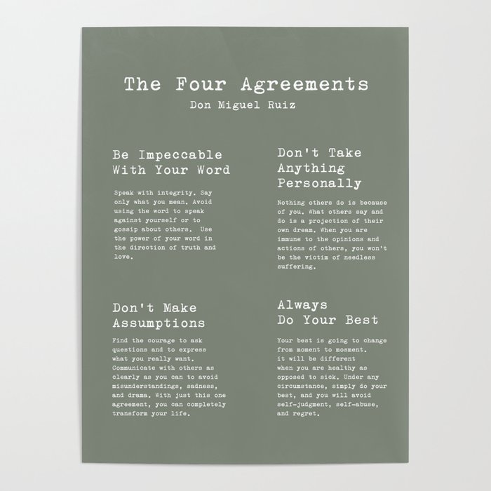 The Four Agreements Green Poster