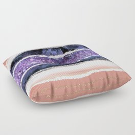 Veri Peri Purple Amethyst and Coral Gemstone Abstract Floor Pillow