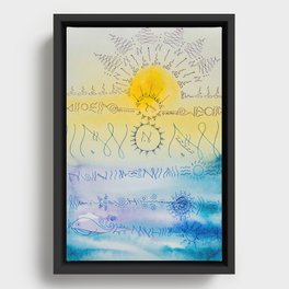 Light Language - Water Earth, Codes of the Ocean; Codes of the Sun Framed Canvas