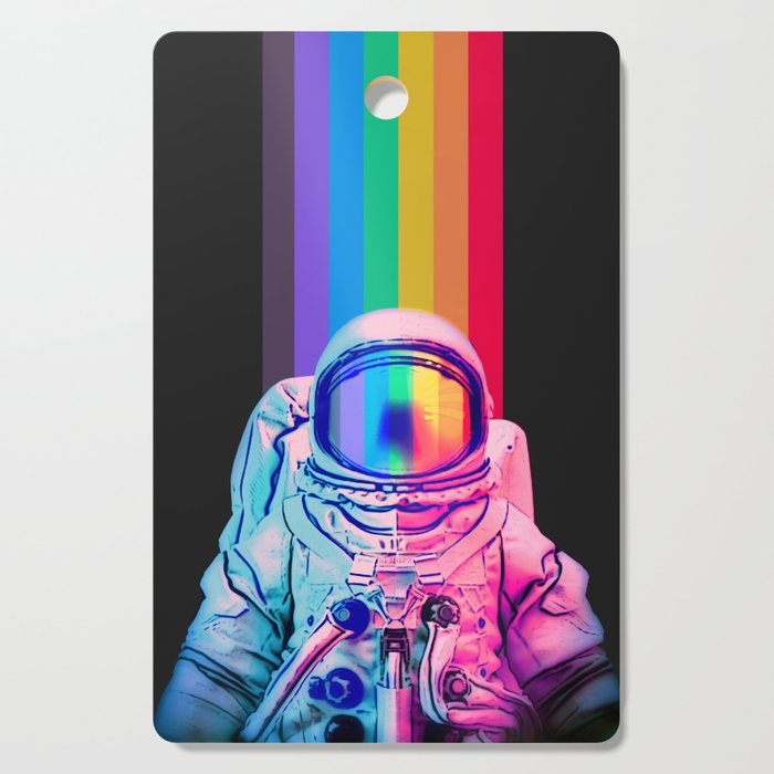 Astronaut on the Rainbow Cutting Board