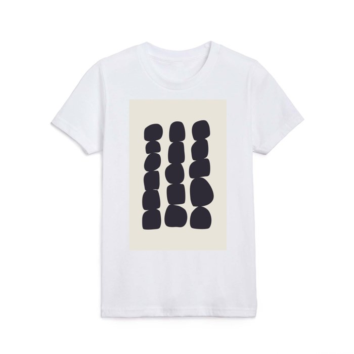 Stones | Abstract Shapes in Black Kids T Shirt