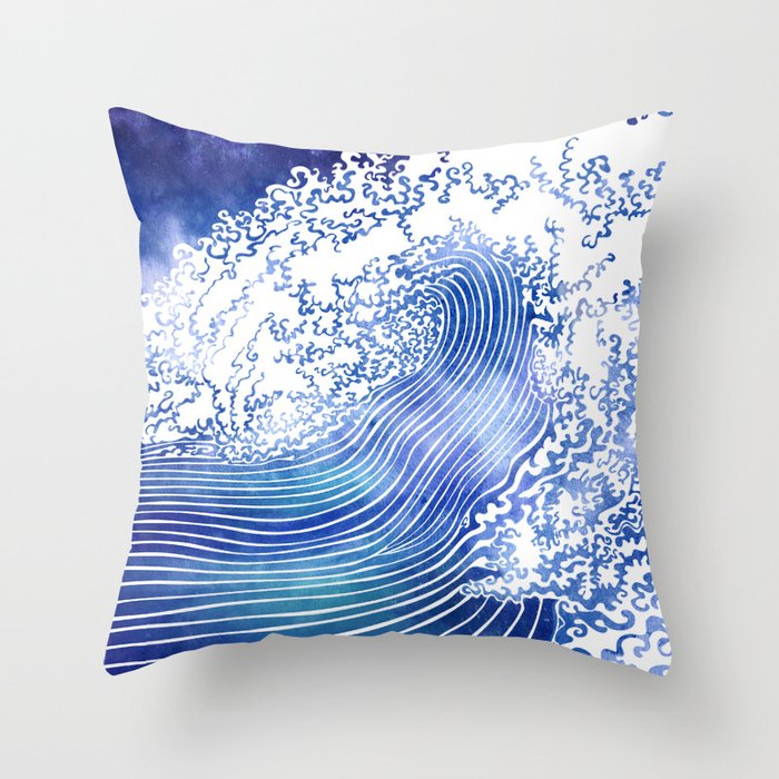 Pacific Waves II Throw Pillow