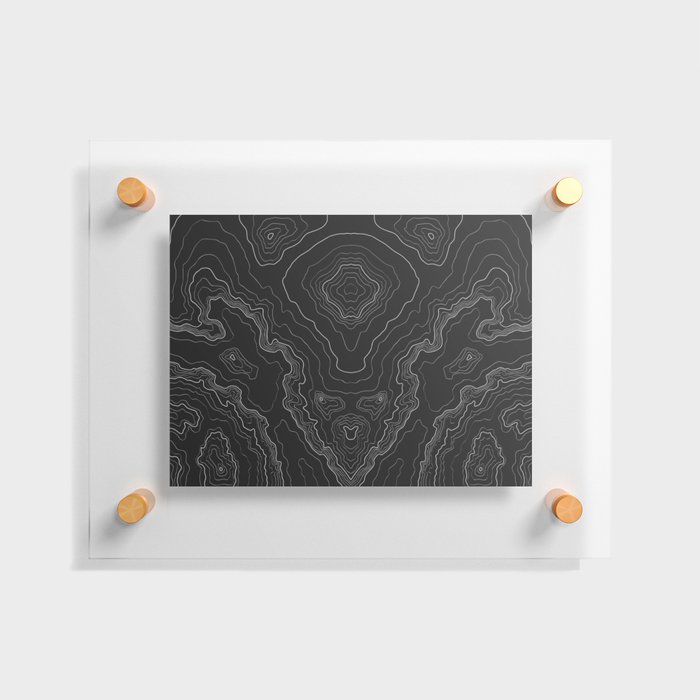 Black & White Topography map Floating Acrylic Print