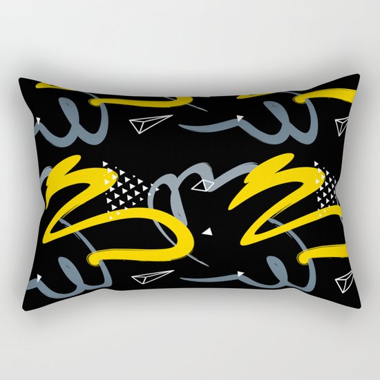 black & yellow Rectangular Pillow