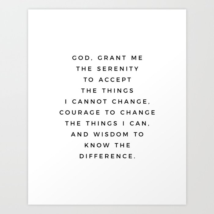 Serenity Prayer, Serenity Prayer Wall Art Bible Verse Scripture Christian Inspirational Quote Art Print Art Print