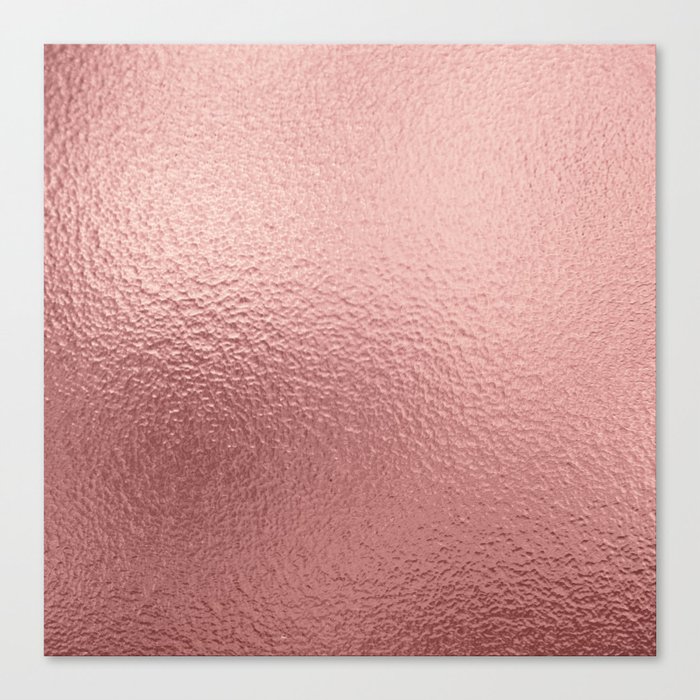 Pure Rose Gold Metal Pink Canvas Print