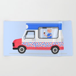 Ice-cream Truck Beach Towel
