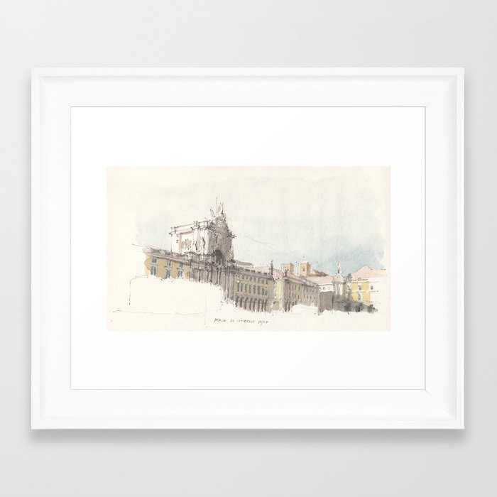Praca Do Comercio Lisbon Portugal Framed Art Print By Flaf Society6