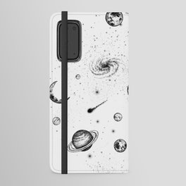 Black and White Space Pattern Android Wallet Case