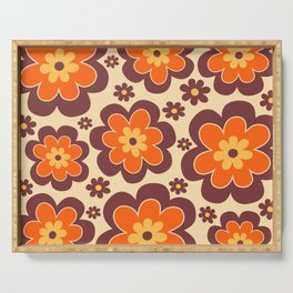 Colorful Retro Flower Pattern 590 Serving Tray