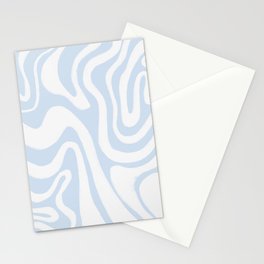 60s 70s Liquid Swirl in Ice Melt Baby Blue Stationery Card
