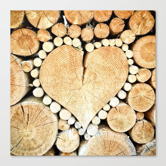 Wood Heart Symbol Canvas Print