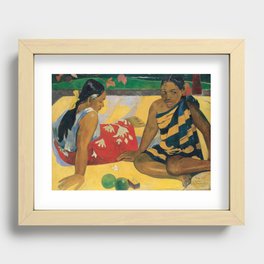 Parau Api, What News by Paul Gauguin, 1892 Recessed Framed Print