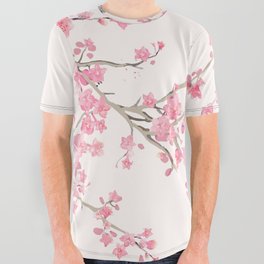 Birds and cherry blossoms All Over Graphic Tee