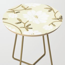 Flowers & Footwear White and Gold Side Table