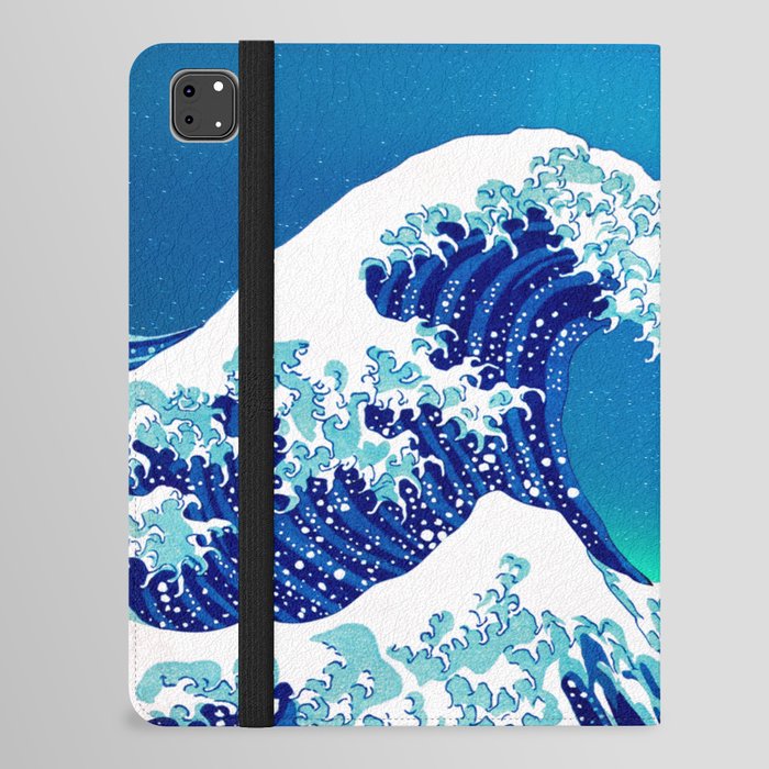 The Big Wave - Vintage Japanese Wave With Aurora Borealis  iPad Folio Case