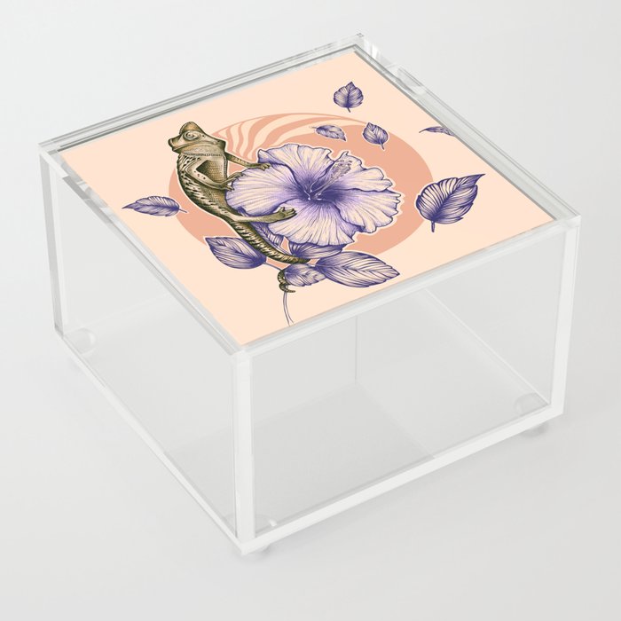 Floral fashion chameleon Acrylic Box