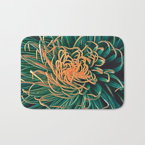 Green & orange succulent Bath Mat