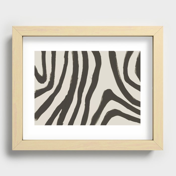 Painted Zebra Recessed Framed Print