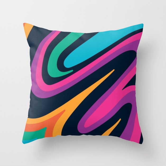 Psychedelic Sexy Multicolored Dreams of Marble Throw Pillow